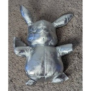 Pokémon 25th Celebration 8" Silver Pikachu Plush - Limited Edition Shiny Silver